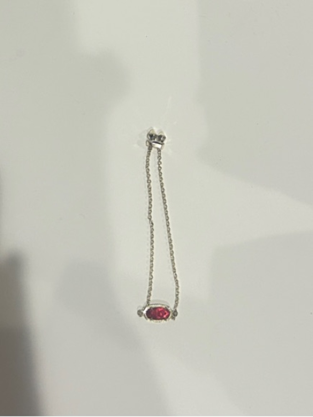 Kendra Scott Silver Bracelet with Pink Oval Gemstone